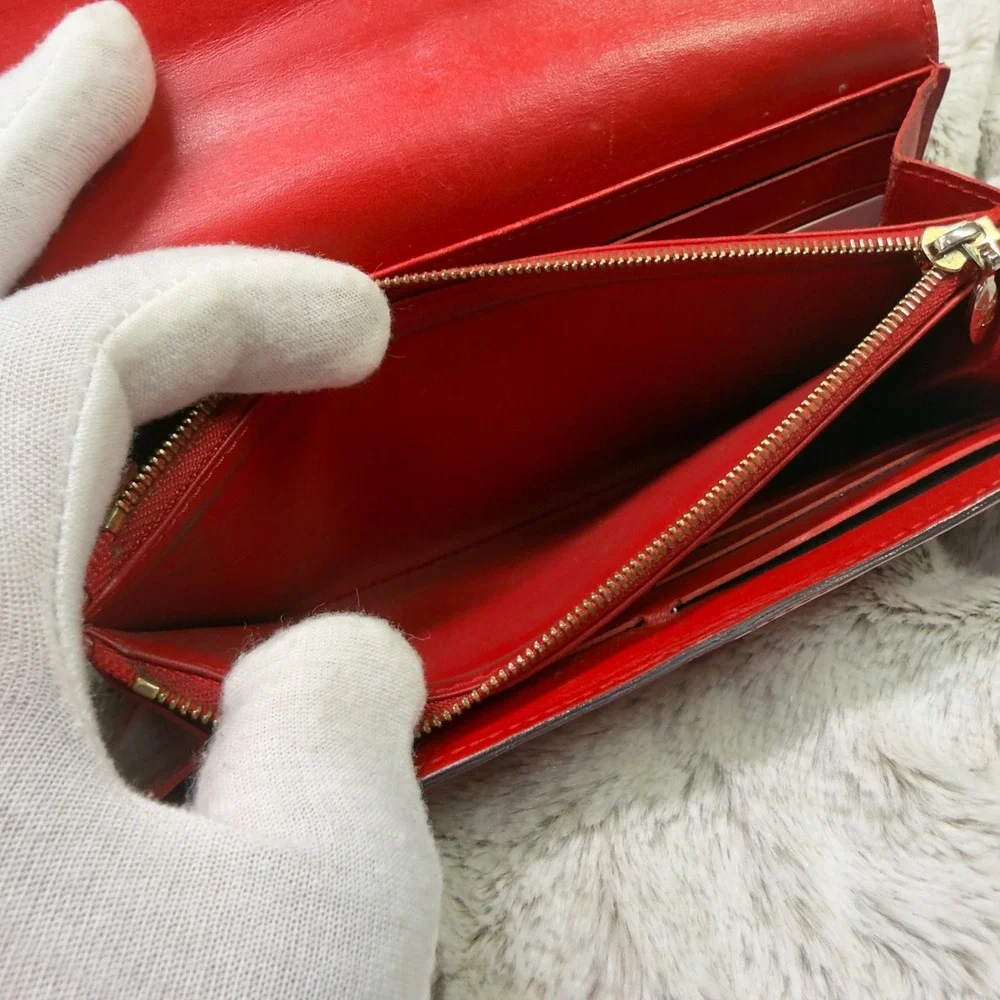 Louis Vuitton Sarah Wallet Womens Red Monogram Vernis Leather‎ TN4115 M.H Stamp